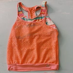 Girls orange mesh swim suit